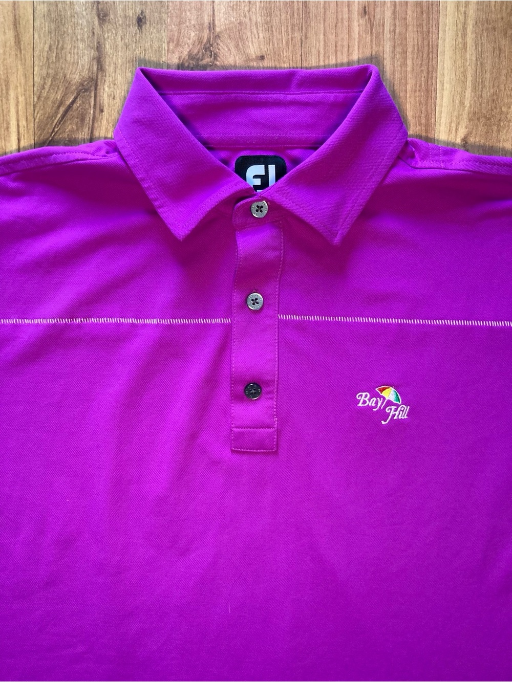 FootJoy Bay Hill Short Sleeve Magenta Mens L Polo Shirt Stretch Performance